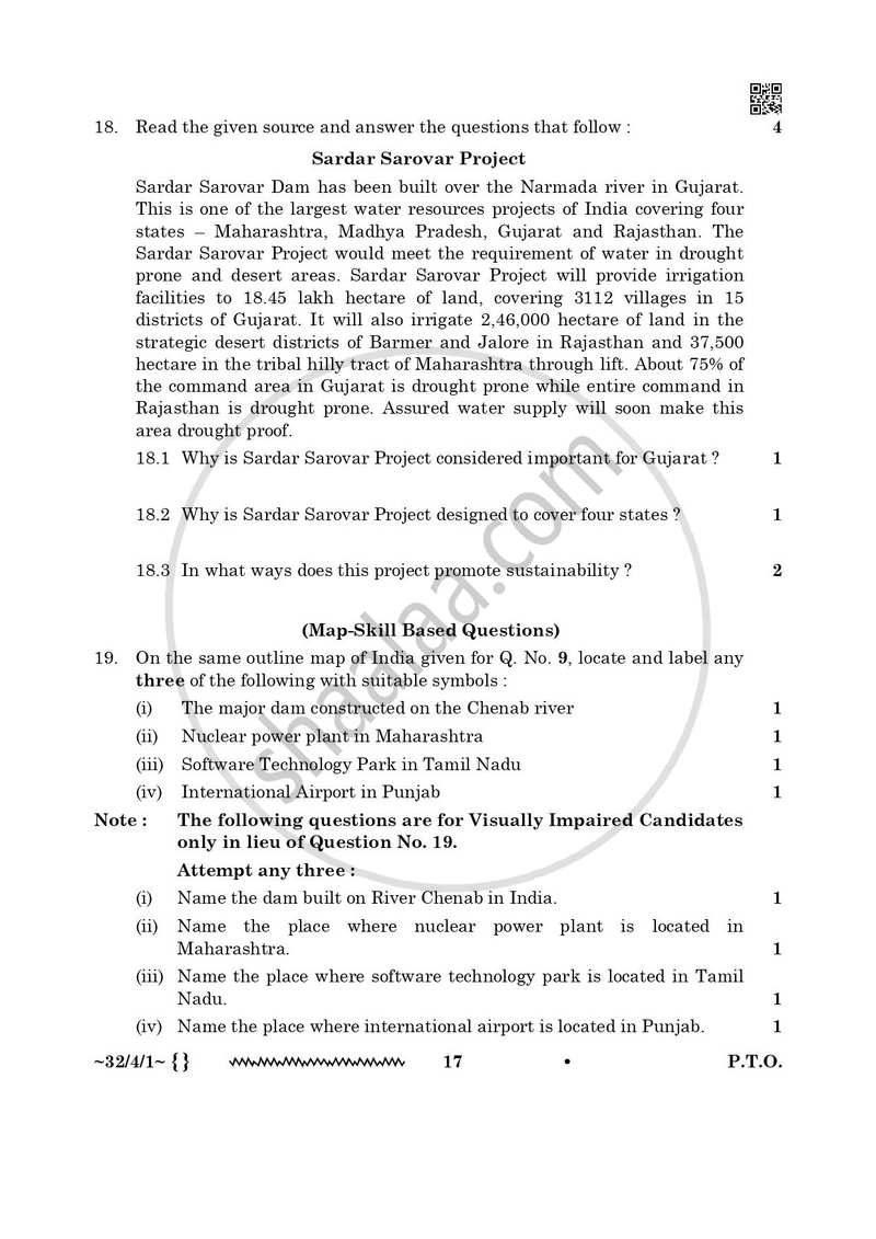 Social Science 2025-2026 Class 10 - CBSE (Central Board of Secondary Education) question paper with PDF download