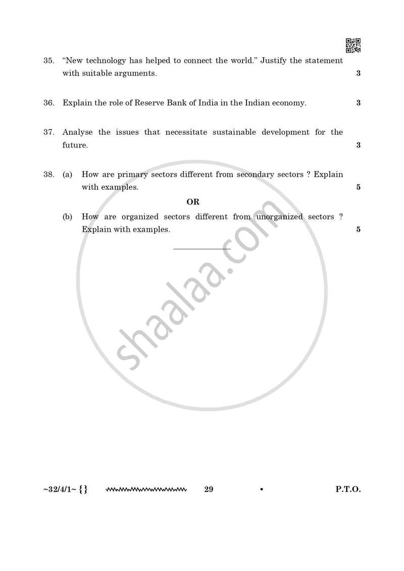 Social Science 2025-2026 Class 10 - CBSE (Central Board of Secondary Education) question paper with PDF download