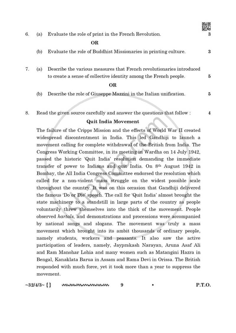 Social Science 2025-2026 Class 10 - CBSE (Central Board of Secondary Education) question paper with PDF download