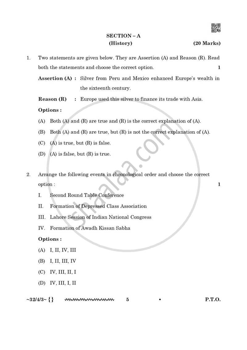 Social Science 2025-2026 Class 10 - CBSE (Central Board of Secondary Education) question paper with PDF download