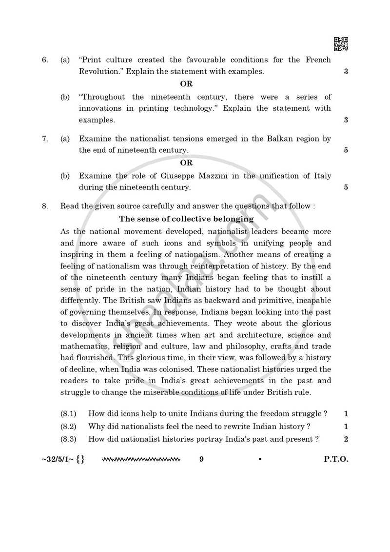 Social Science 2025-2026 Class 10 - CBSE (Central Board of Secondary Education) question paper with PDF download
