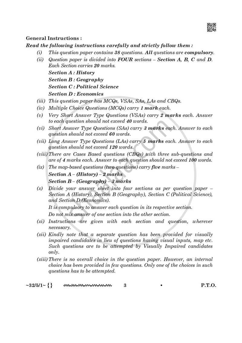 Social Science 2025-2026 Class 10 - CBSE (Central Board of Secondary Education) question paper with PDF download
