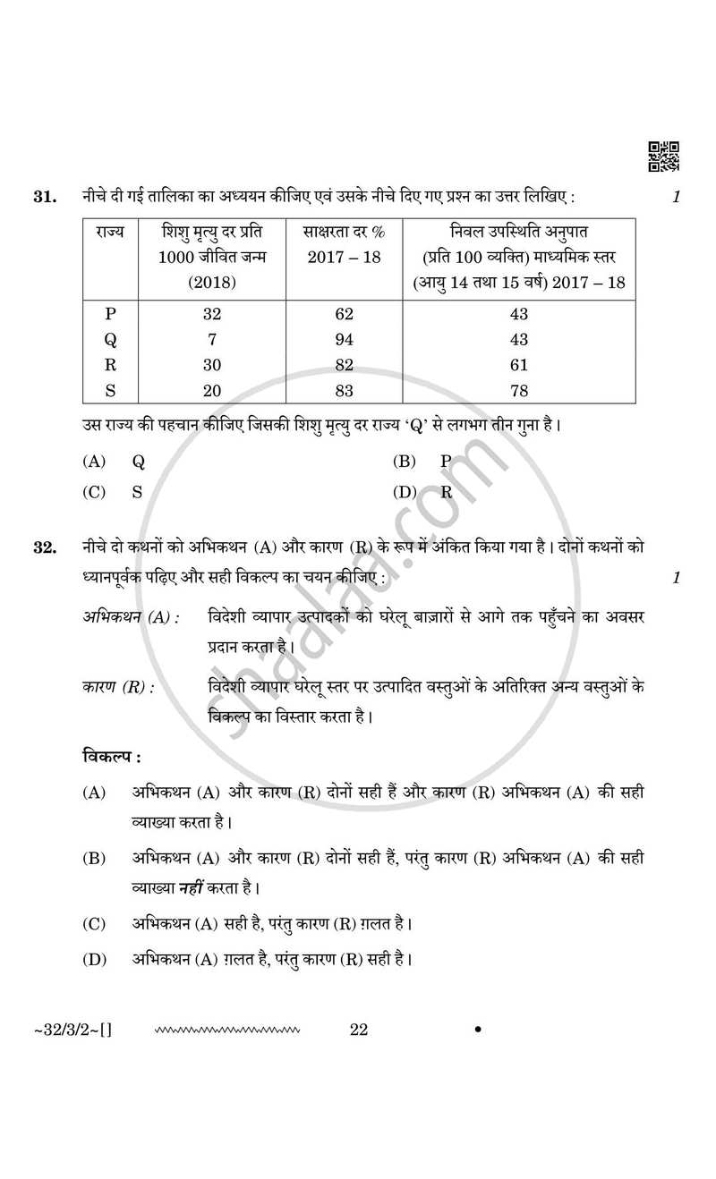 Social Science (सामाजिक विज्ञान) 2025-2026 Class 10 [कक्षा १०] - CBSE (Central Board of Secondary Education) question paper with PDF download