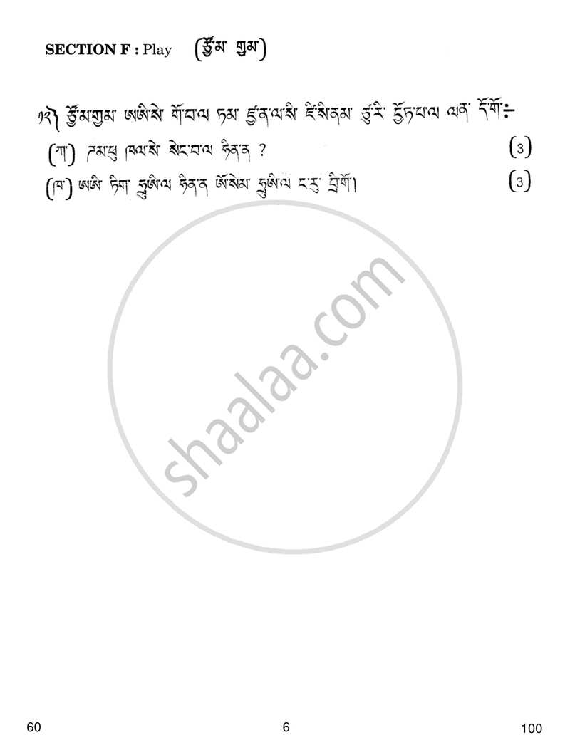 Tamang 2016-2017 Class 10 - CBSE (Central Board of Secondary Education) question paper with PDF download