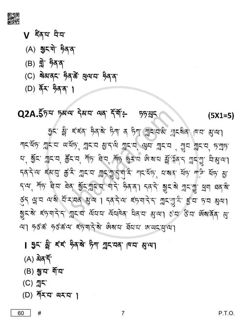 Tamang 2024-2025 Class 10 - CBSE (Central Board of Secondary Education) question paper with PDF download