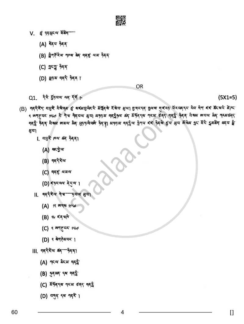 Tamang 2025-2026 Class 10 - CBSE (Central Board of Secondary Education) question paper with PDF download