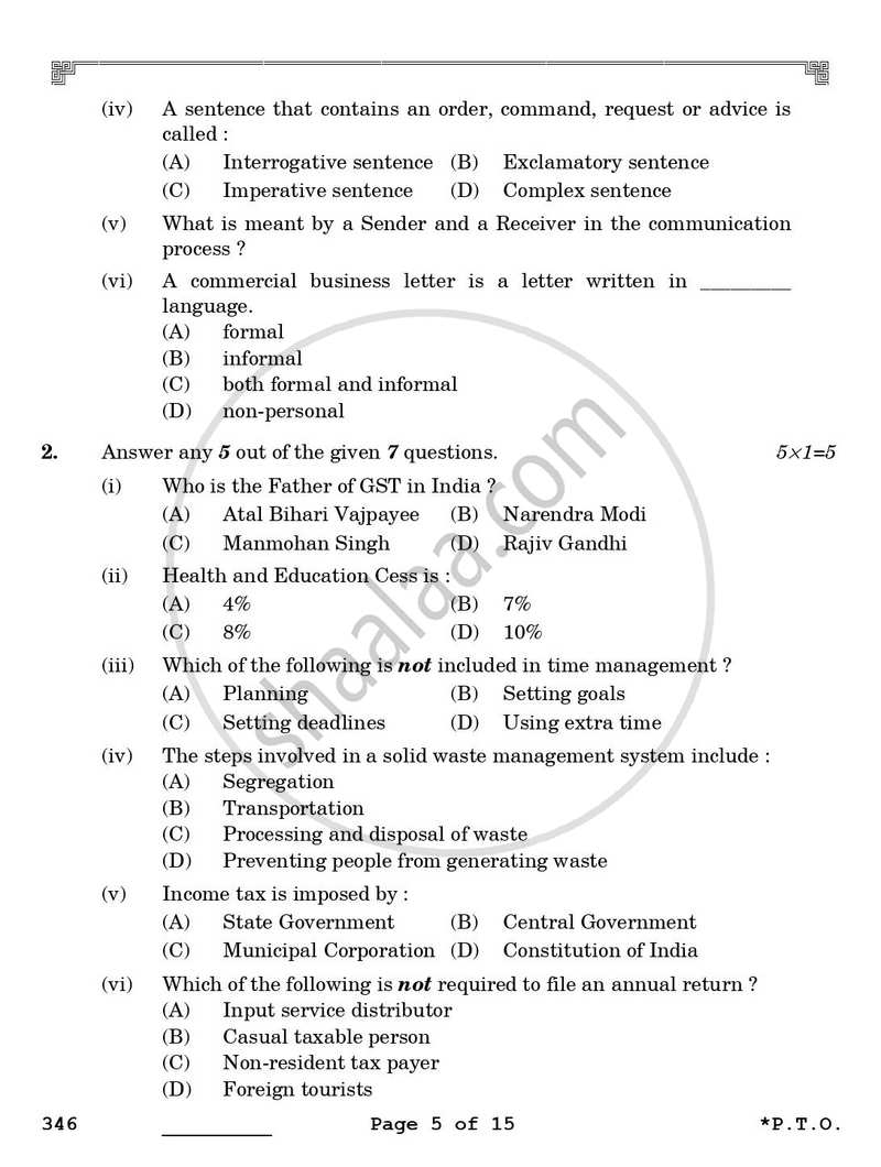 Taxation 2025-2026 Class 12 - CBSE (Central Board of Secondary Education) question paper with PDF download