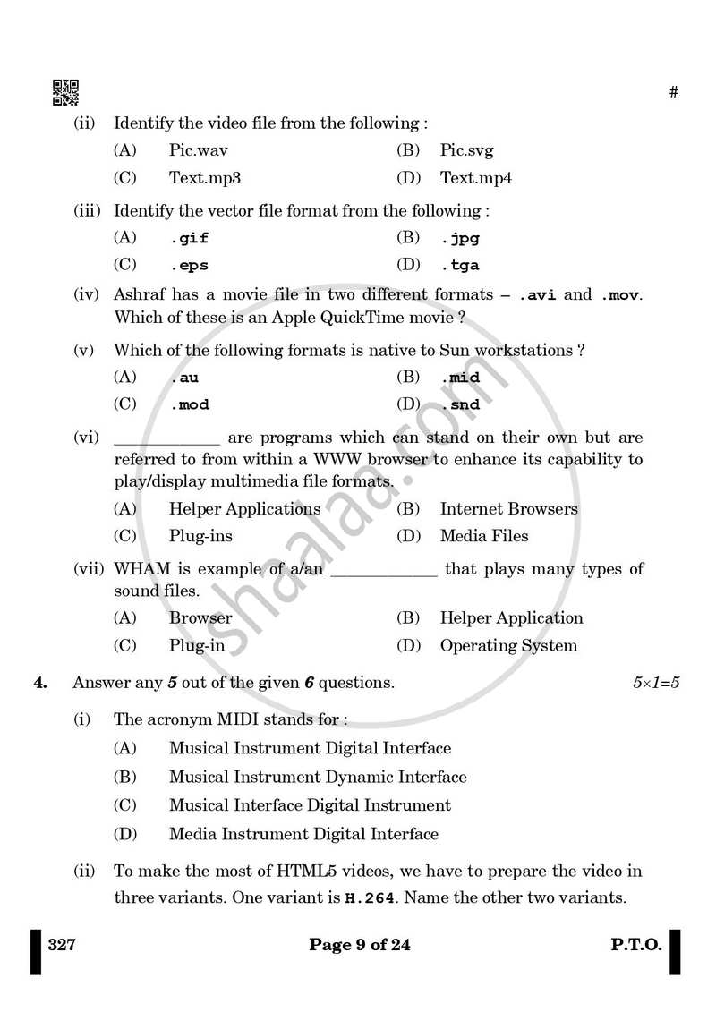 Web Applications 2024-2025 Class 12 - CBSE (Central Board of Secondary Education) question paper with PDF download
