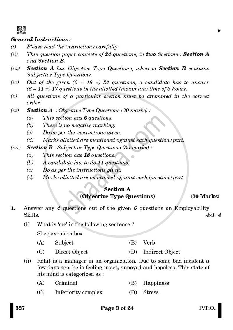 Web Applications 2024-2025 Class 12 - CBSE (Central Board of Secondary Education) question paper with PDF download