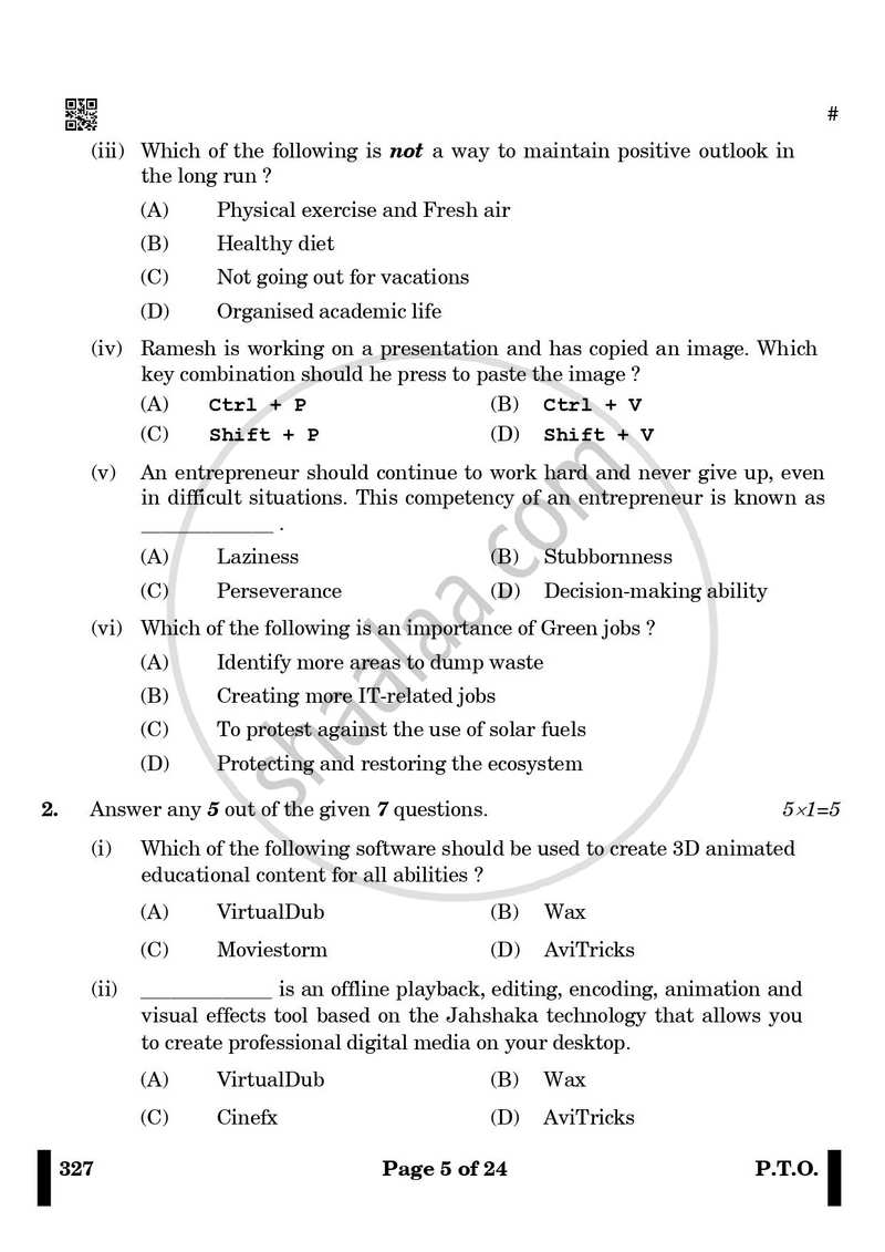 Web Applications 2024-2025 Class 12 - CBSE (Central Board of Secondary Education) question paper with PDF download