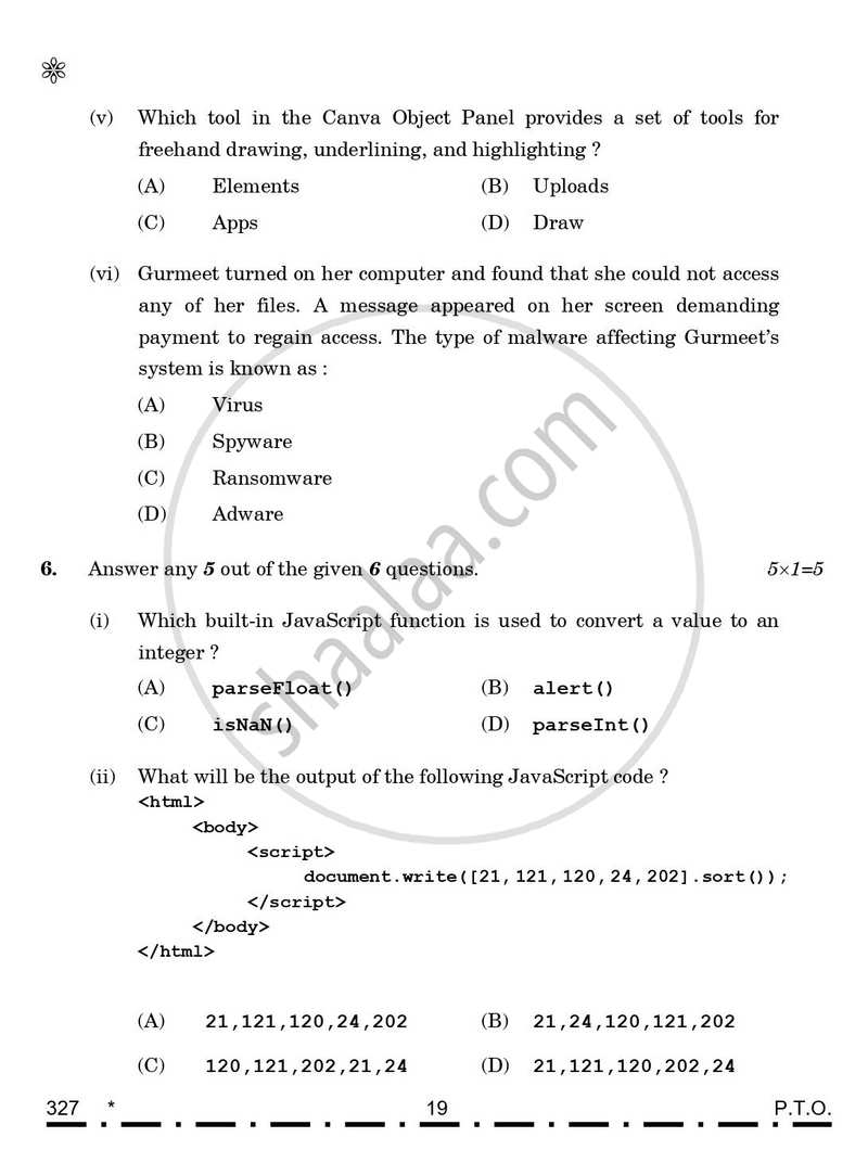 Web Applications 2025-2026 Class 12 - CBSE (Central Board of Secondary Education) question paper with PDF download