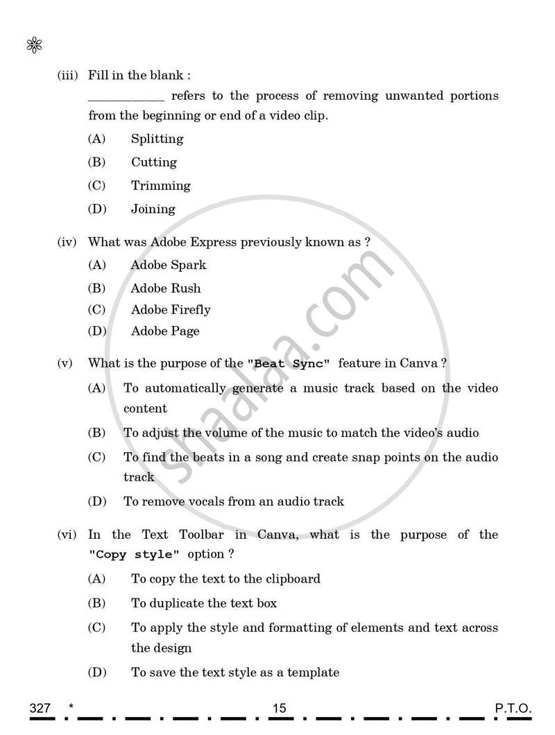Web Applications 2025-2026 Class 12 - CBSE (Central Board of Secondary Education) question paper with PDF download