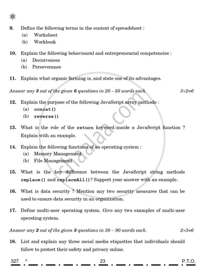 Web Applications 2025-2026 Class 12 - CBSE (Central Board of Secondary Education) question paper with PDF download