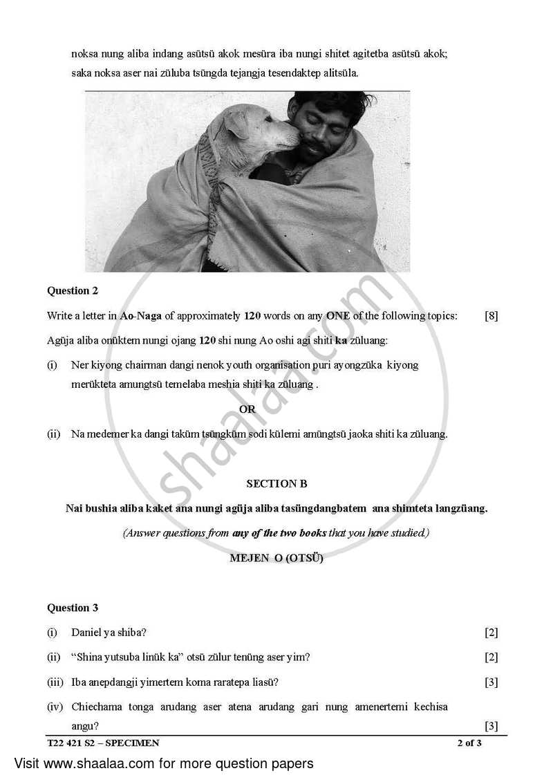 Ao-naga 2021-2022 ICSE Class 10  - CISCE (Council for the Indian School Certificate Examinations) question paper with PDF download