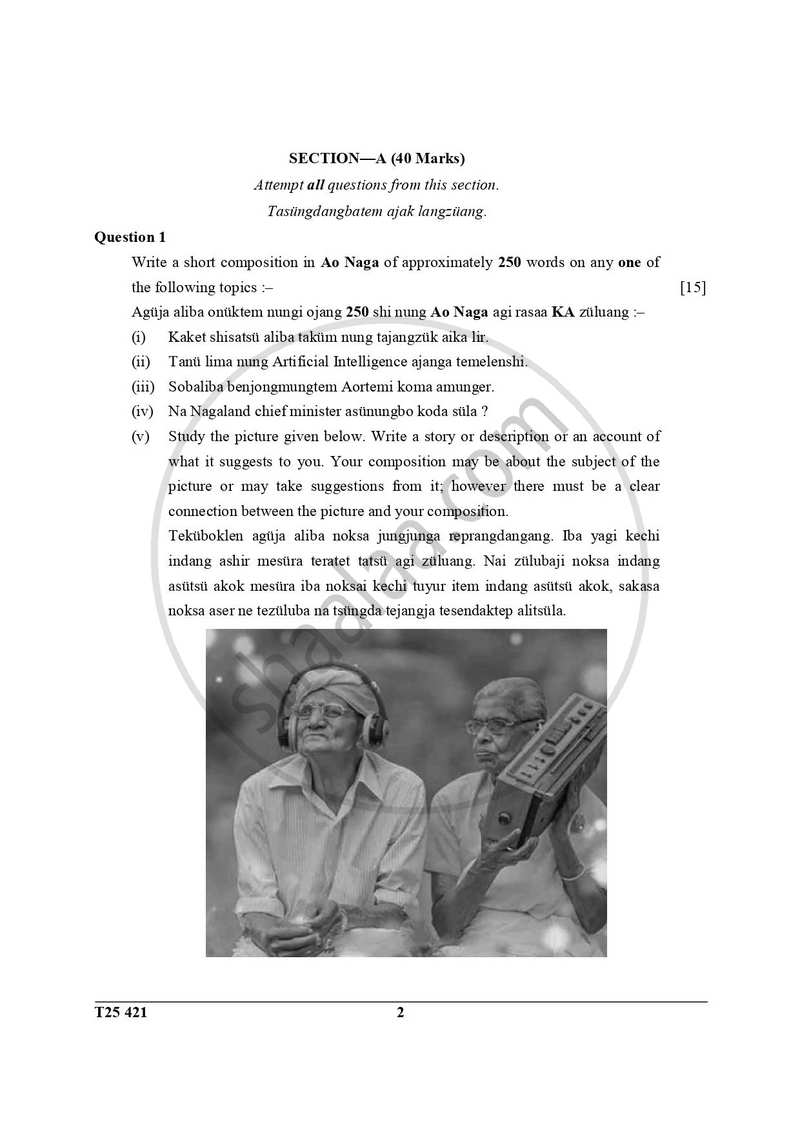 Ao-naga 2024-2025 ICSE Class 10  - CISCE (Council for the Indian School Certificate Examinations) question paper with PDF download