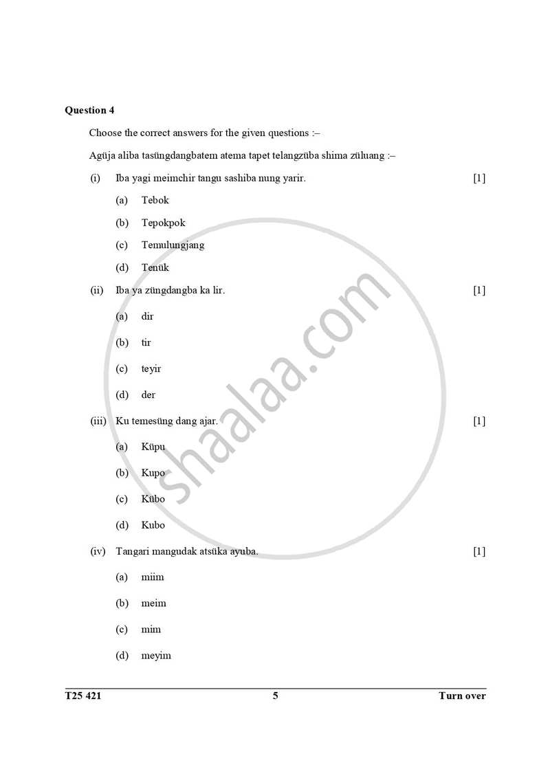 Ao-naga 2024-2025 ICSE Class 10  - CISCE (Council for the Indian School Certificate Examinations) question paper with PDF download