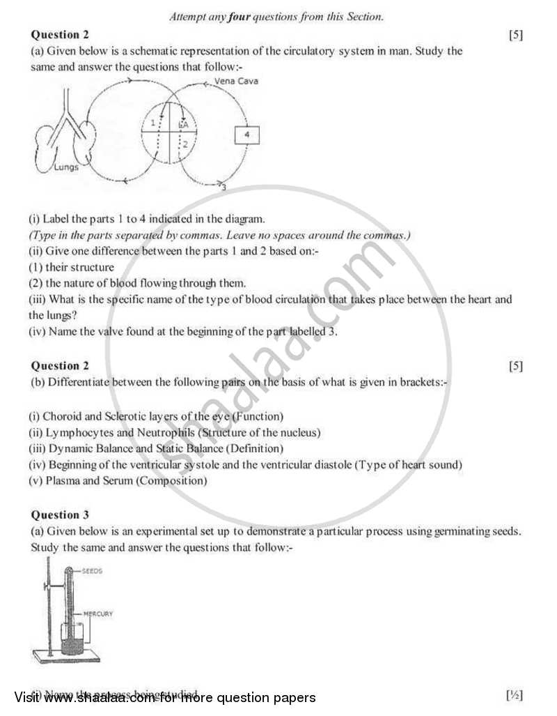 Biology 2005-2006 ICSE Class 10  - CISCE (Council for the Indian School Certificate Examinations) question paper with PDF download