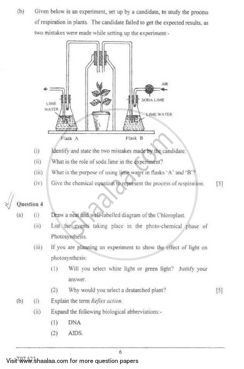 Biology 2006-2007 ICSE Class 10  - CISCE (Council for the Indian School Certificate Examinations) question paper with PDF download