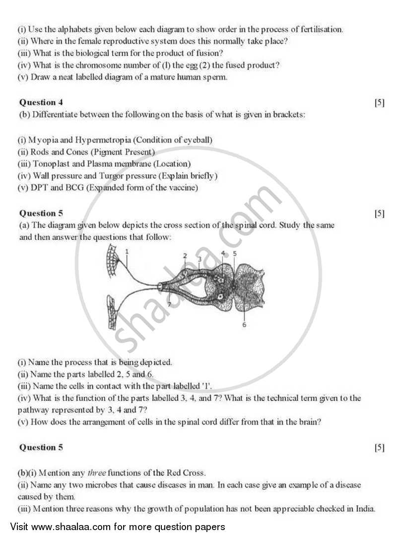 Biology 2007-2008 ICSE Class 10  - CISCE (Council for the Indian School Certificate Examinations) question paper with PDF download