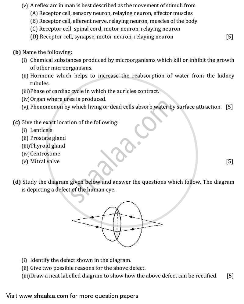 Biology 2011-2012 ICSE Class 10  - CISCE (Council for the Indian School Certificate Examinations) question paper with PDF download