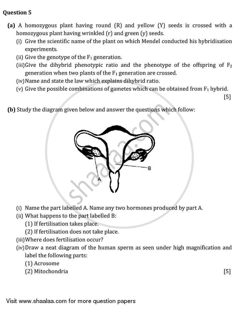 Biology 2011-2012 ICSE Class 10  - CISCE (Council for the Indian School Certificate Examinations) question paper with PDF download