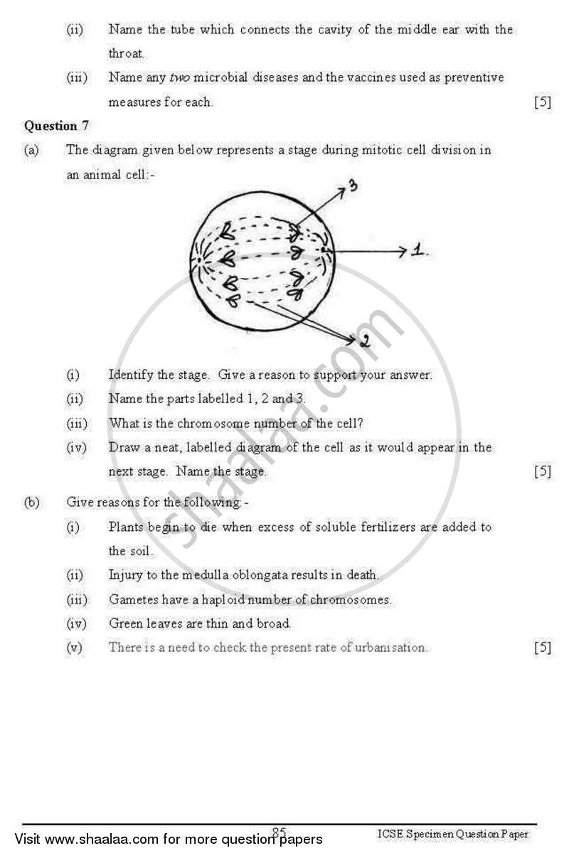 Biology 2012-2013 ICSE Class 10  - CISCE (Council for the Indian School Certificate Examinations) question paper with PDF download