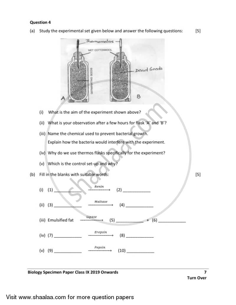 Biology 2018-2019 ICSE Class 9 - CISCE (Council for the Indian School Certificate Examinations) question paper with PDF download