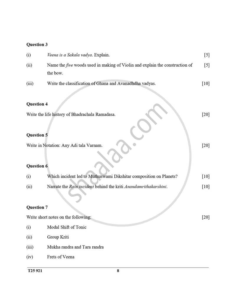 Carnatic Music 2024-2025 ICSE Class 10 - CISCE (Council for the Indian School Certificate Examinations) question paper with PDF download