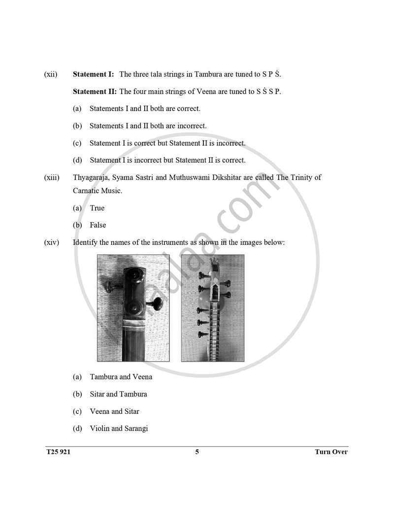 Carnatic Music 2024-2025 ICSE Class 10 - CISCE (Council for the Indian School Certificate Examinations) question paper with PDF download