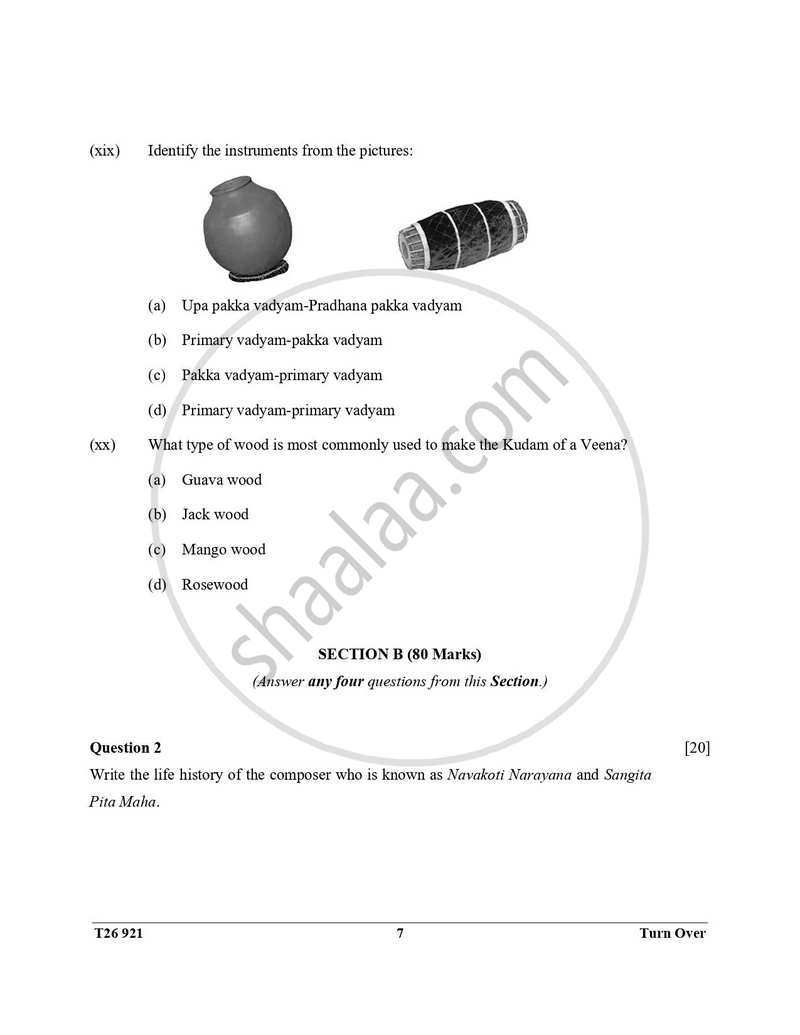 Carnatic Music 2025-2026 ICSE Class 10 - CISCE (Council for the Indian School Certificate Examinations) question paper with PDF download