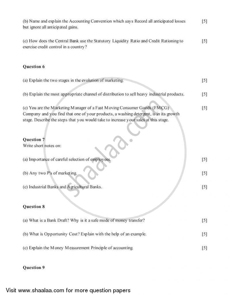 Commercial Applications 2006-2007 ICSE Class 10  - CISCE (Council for the Indian School Certificate Examinations) question paper with PDF download