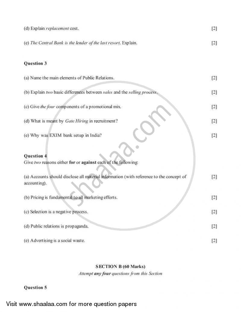 Commercial Applications 2007-2008 ICSE Class 10  - CISCE (Council for the Indian School Certificate Examinations) question paper with PDF download