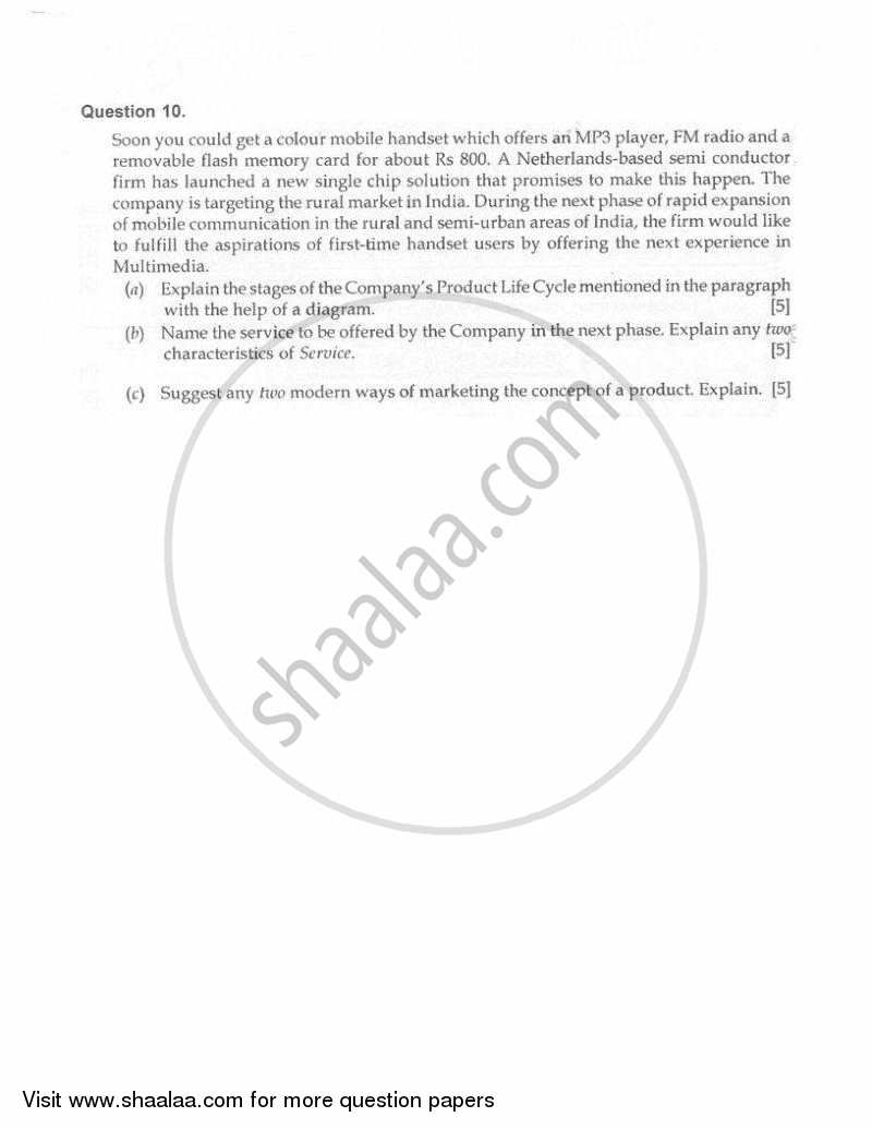 Commercial Applications 2009-2010 ICSE Class 10  - CISCE (Council for the Indian School Certificate Examinations) question paper with PDF download