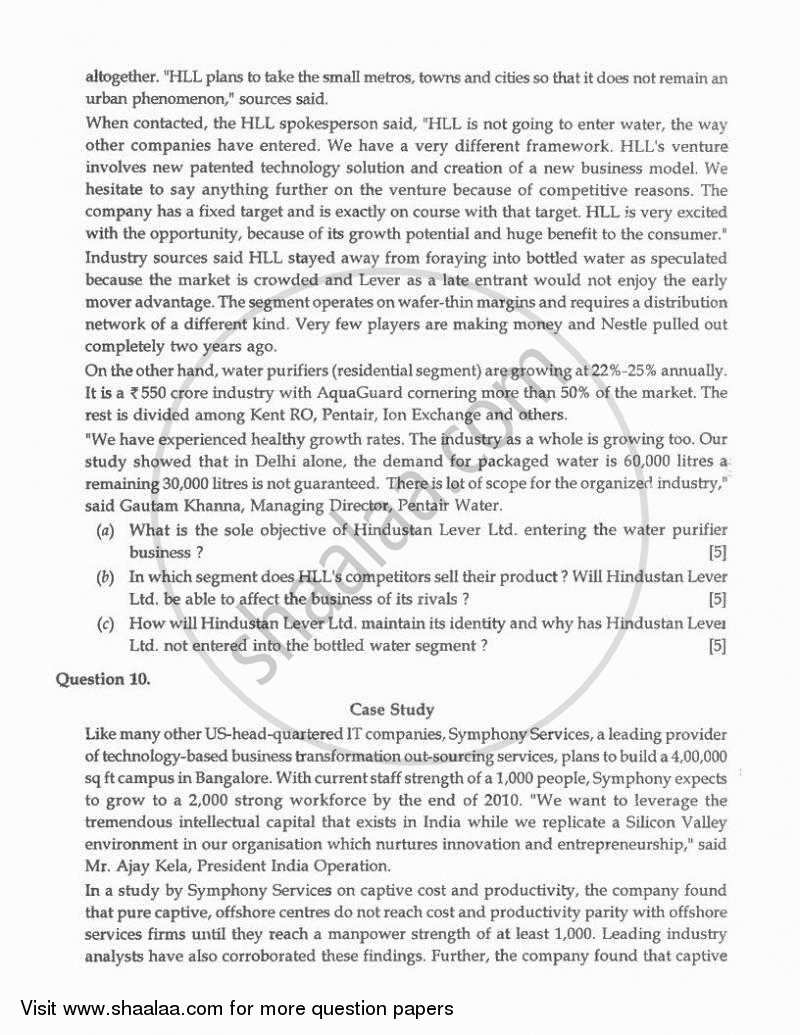 Commercial Applications 2010-2011 ICSE Class 10  - CISCE (Council for the Indian School Certificate Examinations) question paper with PDF download