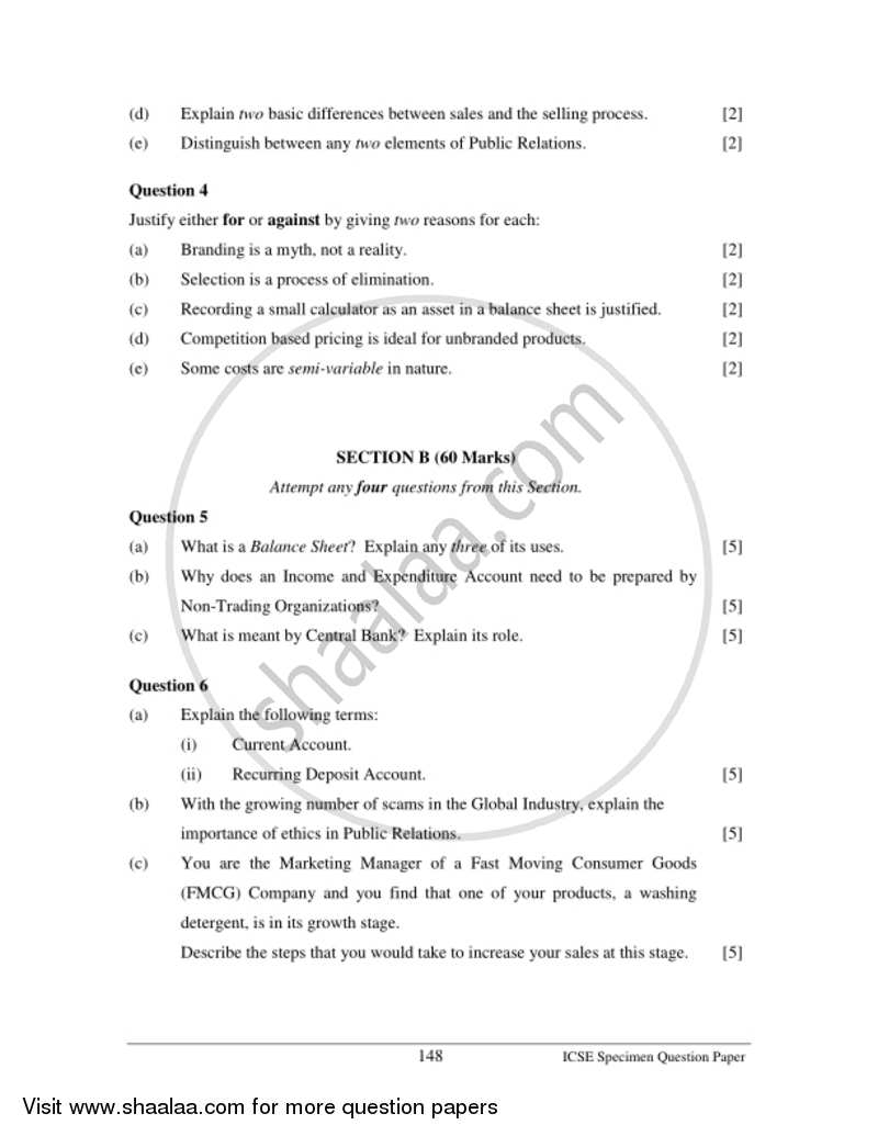 Commercial Applications 2016-2017 ICSE Class 10  - CISCE (Council for the Indian School Certificate Examinations) question paper with PDF download