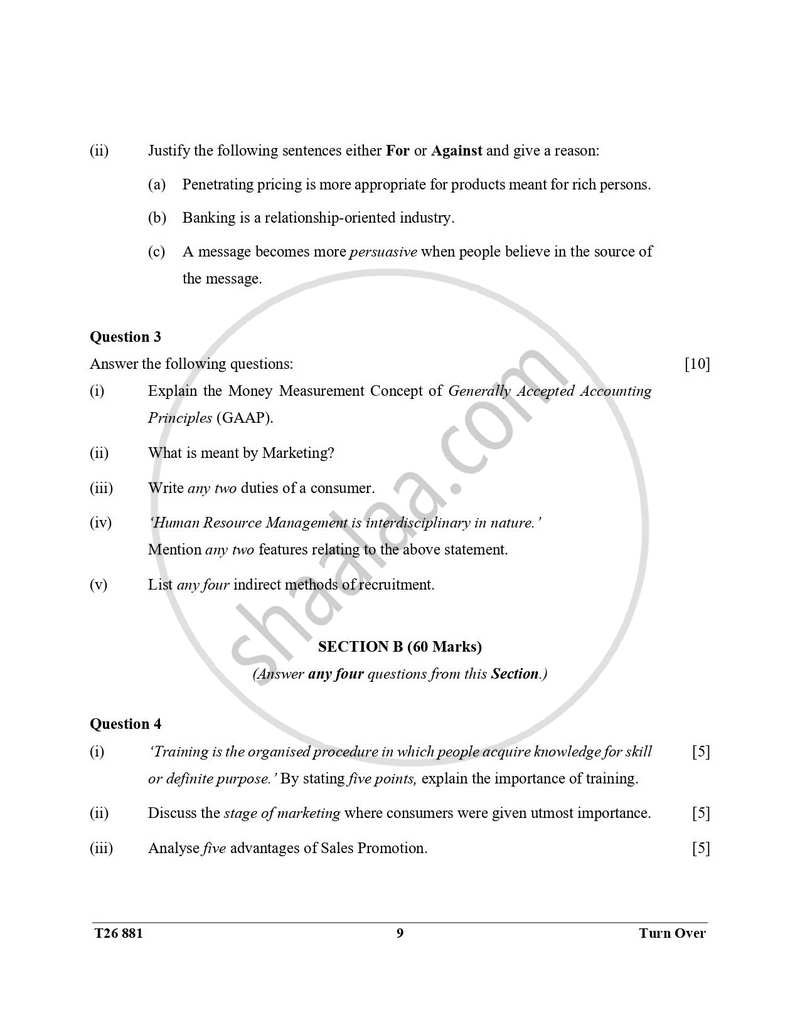 Commercial Applications 2025-2026 ICSE Class 10 - CISCE (Council for the Indian School Certificate Examinations) question paper with PDF download