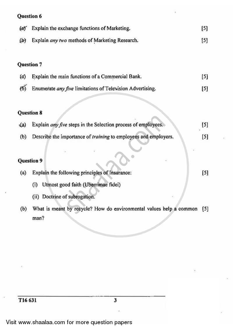 Commercial Studies 2015-2016 ICSE Class 10  - CISCE (Council for the Indian School Certificate Examinations) question paper with PDF download