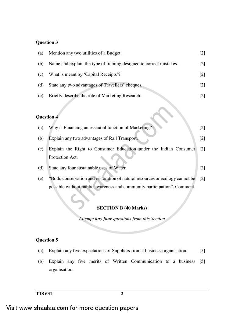Commercial Studies 2017-2018 ICSE Class 10  - CISCE (Council for the Indian School Certificate Examinations) question paper with PDF download