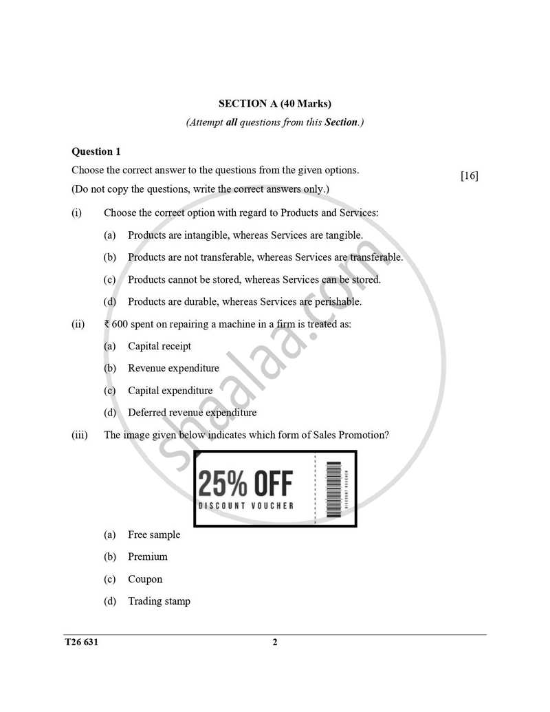 Commercial Studies 2025-2026 ICSE Class 10 - CISCE (Council for the Indian School Certificate Examinations) question paper with PDF download