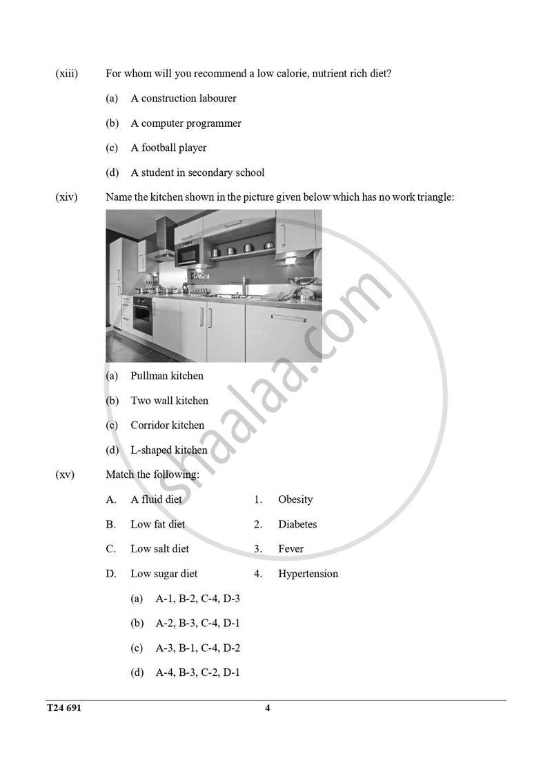 Cookery 2023-2024 ICSE Class 10 - CISCE (Council for the Indian School Certificate Examinations) question paper with PDF download
