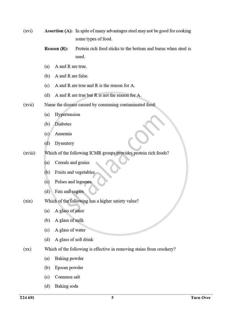Cookery 2023-2024 ICSE Class 10 - CISCE (Council for the Indian School Certificate Examinations) question paper with PDF download