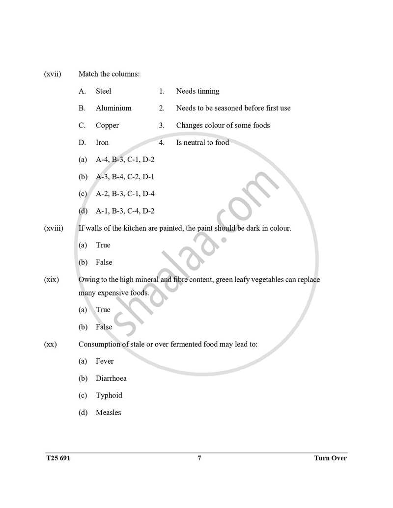 Cookery 2024-2025 ICSE Class 10  - CISCE (Council for the Indian School Certificate Examinations) question paper with PDF download