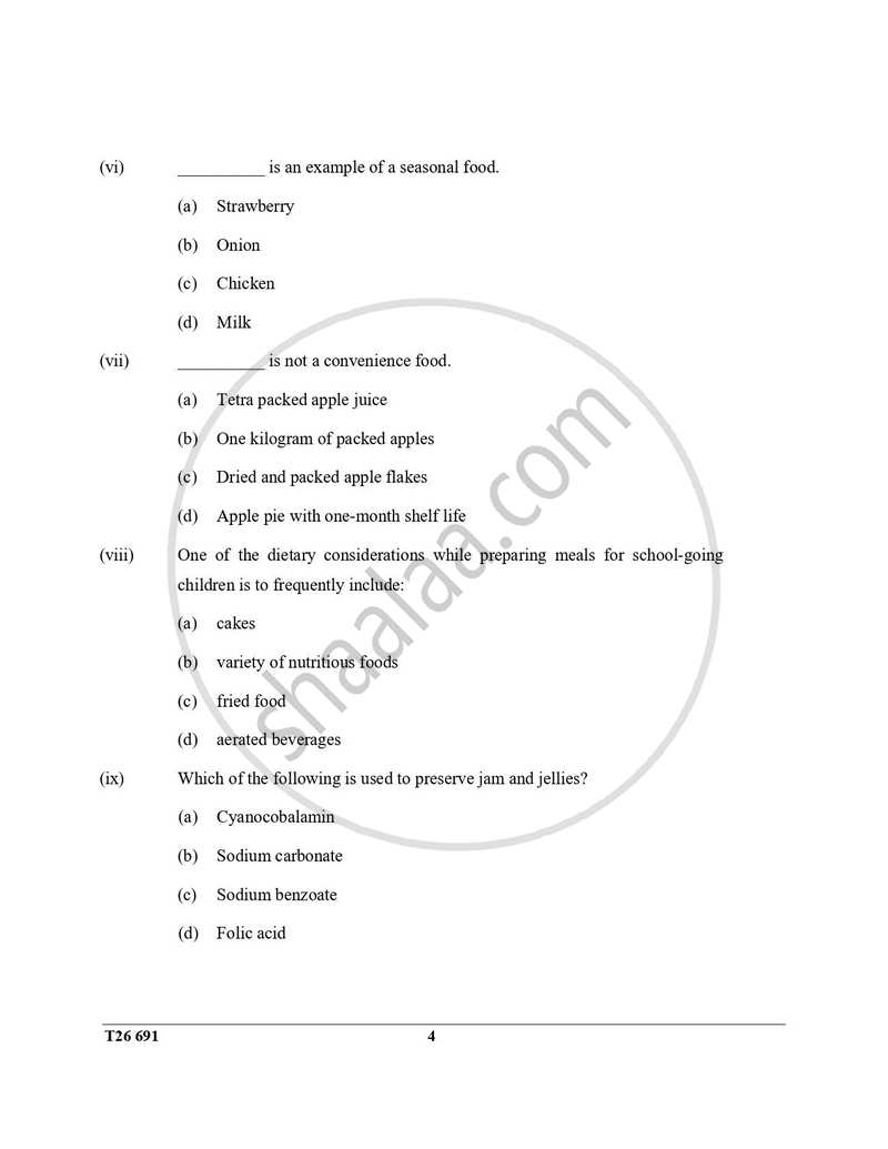 Cookery 2025-2026 ICSE Class 10 - CISCE (Council for the Indian School Certificate Examinations) question paper with PDF download