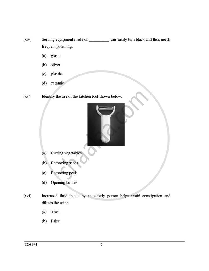 Cookery 2025-2026 ICSE Class 10 - CISCE (Council for the Indian School Certificate Examinations) question paper with PDF download
