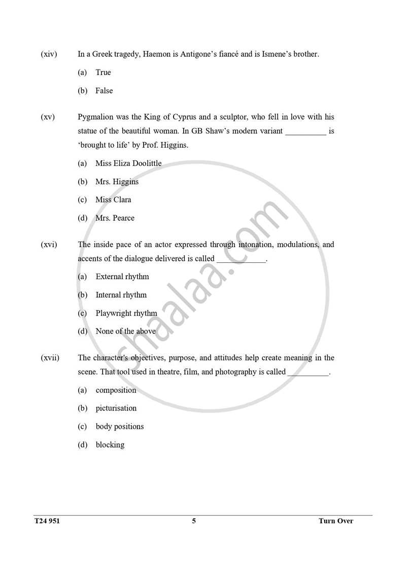 Drama 2023-2024 ICSE Class 10  - CISCE (Council for the Indian School Certificate Examinations) question paper with PDF download