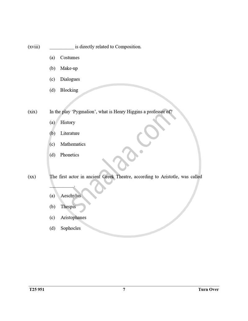 Drama 2024-2025 ICSE Class 10  - CISCE (Council for the Indian School Certificate Examinations) question paper with PDF download