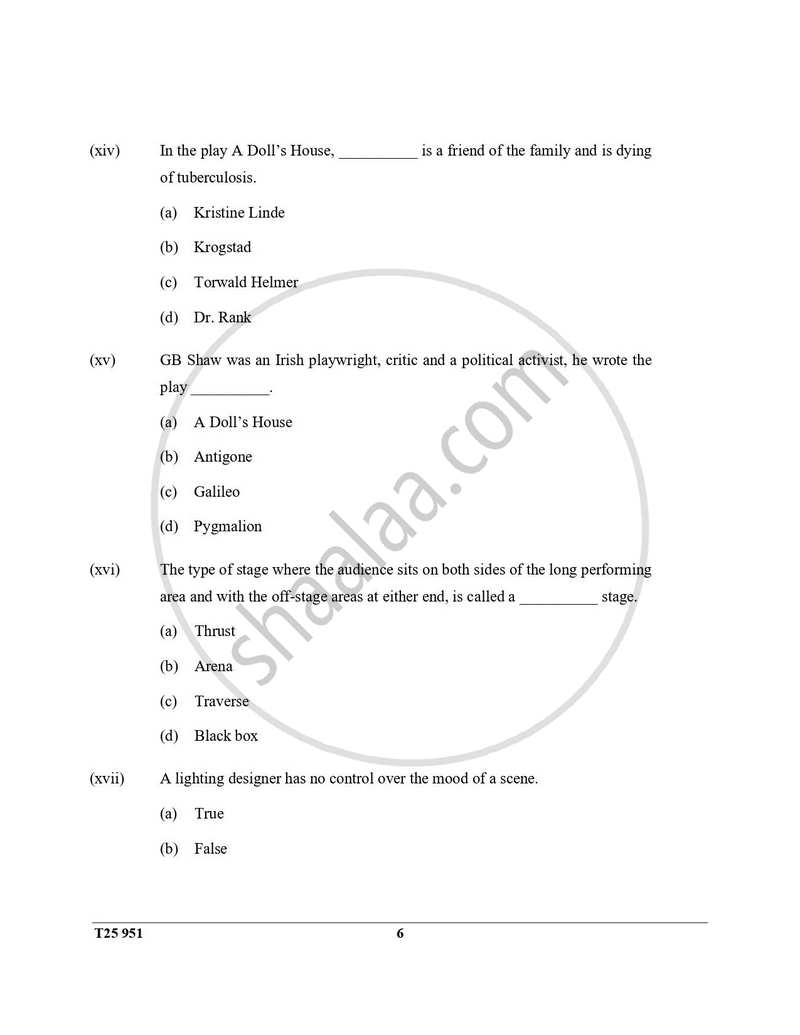 Drama 2024-2025 ICSE Class 10  - CISCE (Council for the Indian School Certificate Examinations) question paper with PDF download