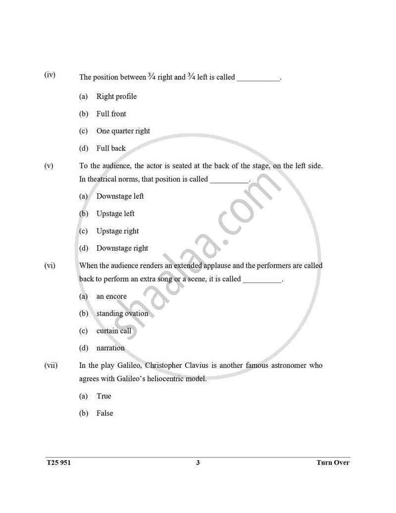 Drama 2024-2025 ICSE Class 10  - CISCE (Council for the Indian School Certificate Examinations) question paper with PDF download