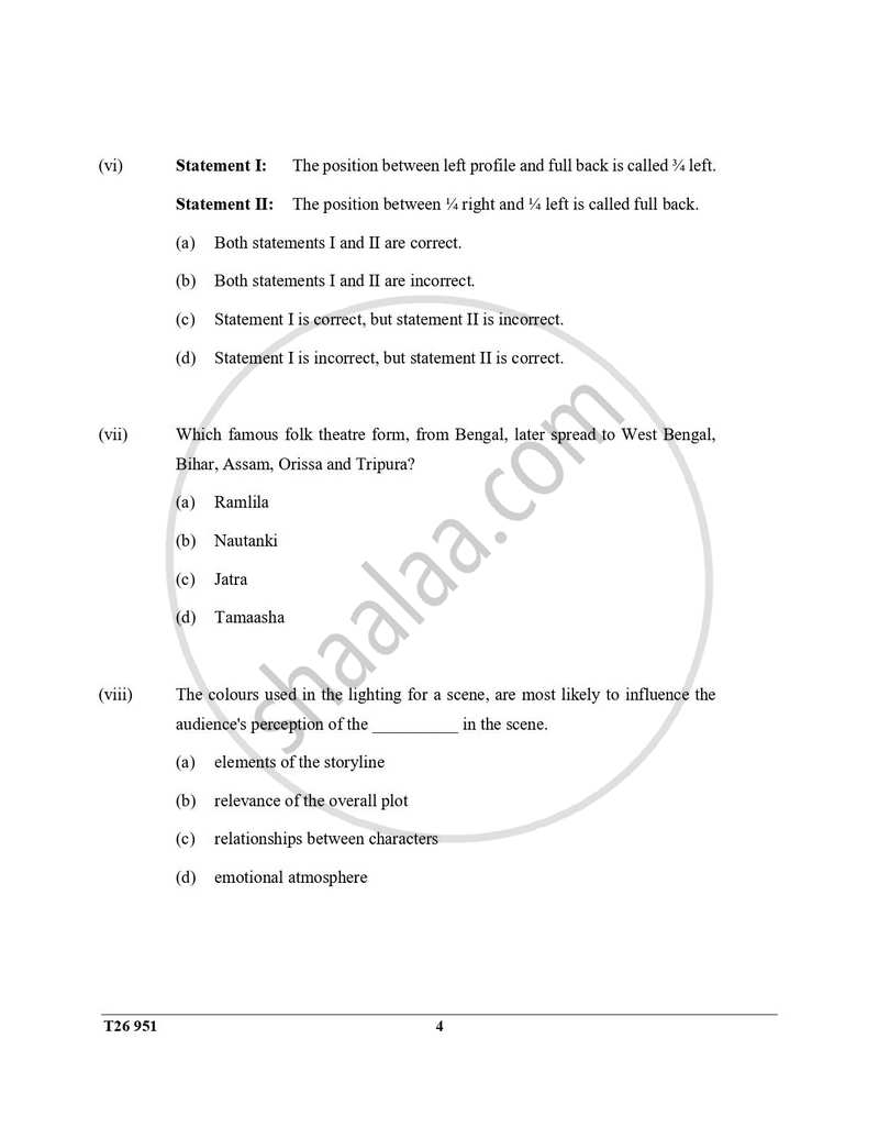 Drama 2025-2026 ICSE Class 10 - CISCE (Council for the Indian School Certificate Examinations) question paper with PDF download