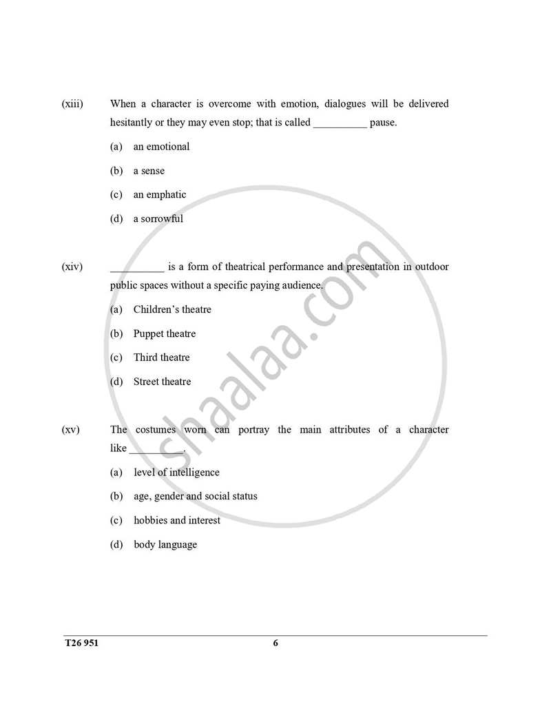 Drama 2025-2026 ICSE Class 10 - CISCE (Council for the Indian School Certificate Examinations) question paper with PDF download